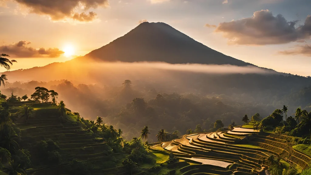 sunset at mt batukaru romantic