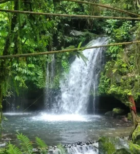 waterfall deep in the jungle