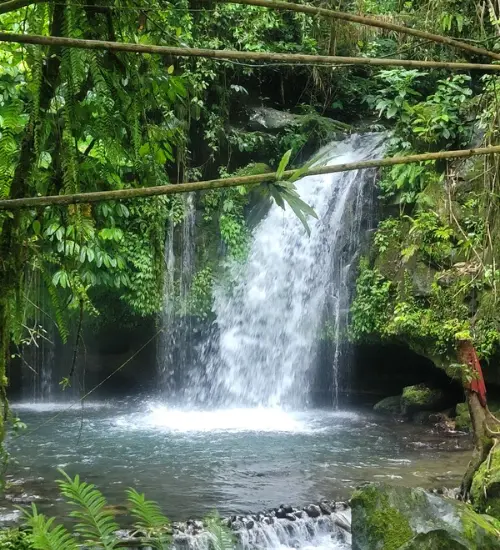 waterfall deep in the jungle