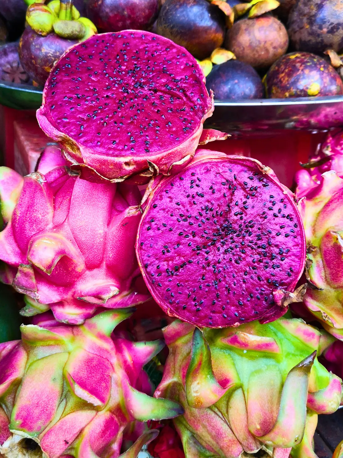 colourful pink dragonfruit