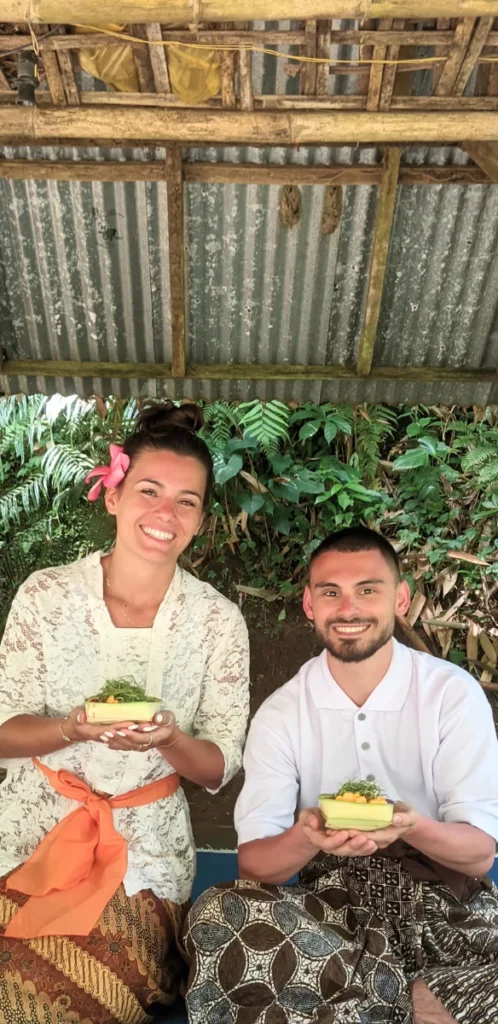 prepare offerings for the Bali ceremony
